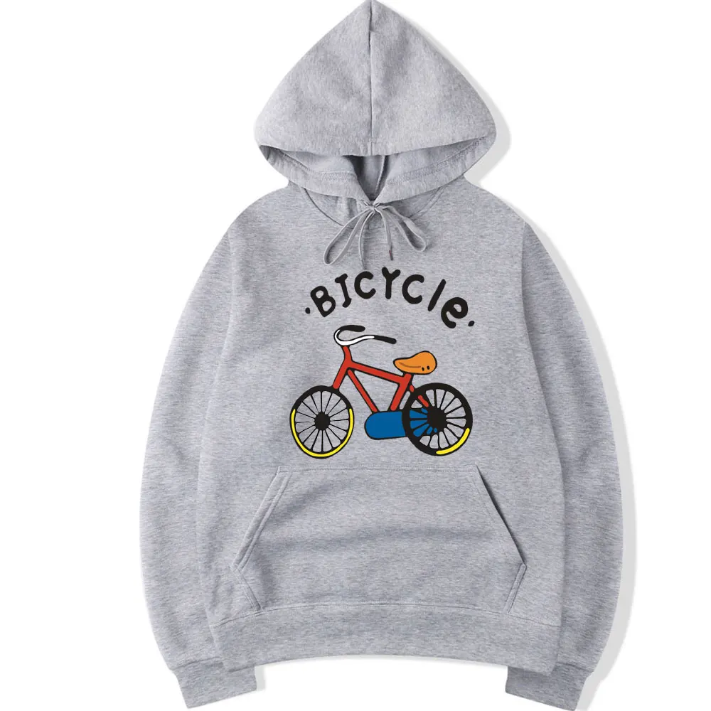 Мужская толстовка с принтом велосипеда Приталенная капюшоном в стиле хип-хоп