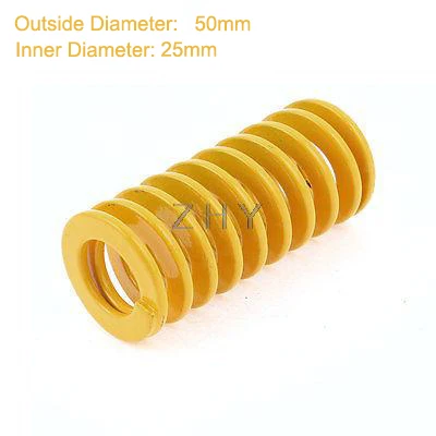 TF 50mm OD 25mm ID 125mm 150mm 175mm 200mm 250mm Long Yellow Light Load 65Mn Metal Spiral Stamping Compression Mould Die Spring |
