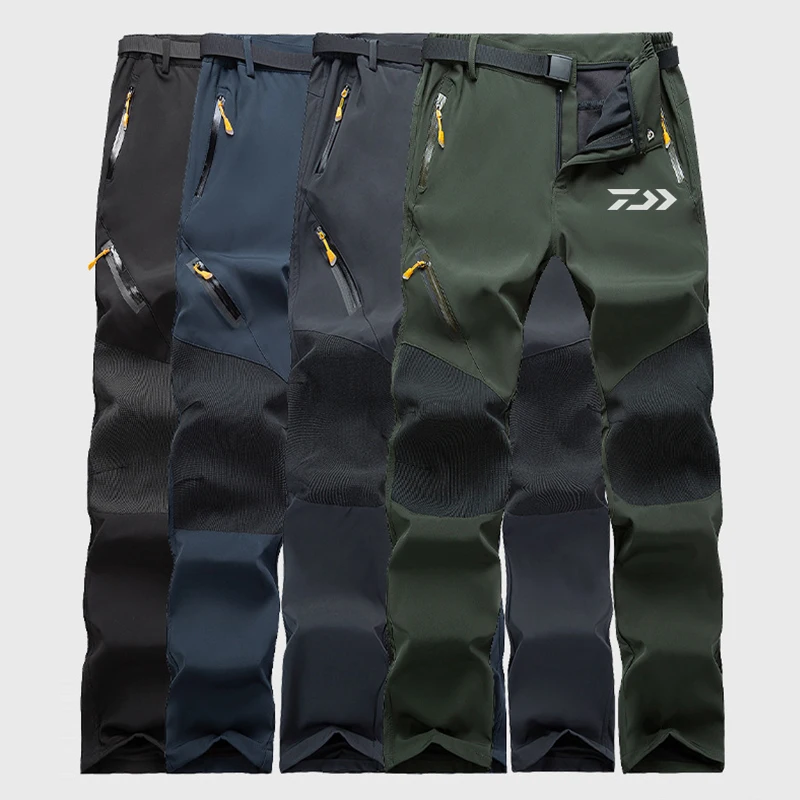 

2021 Daiwa Men Windproof Outdoor Pants Casual Trekking Hiking Summer Mens Trousers Warm Plus Size Camping Climb Run Male Pants