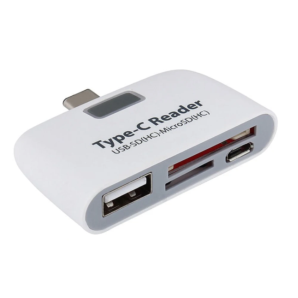 White Kebidu многофункциональный адаптер карт памяти USB 3,1 Тип C USB-C TF SD карты OTG кард-ридер для Mac-Книга телефон планшет считыватели карт - Цвет: White