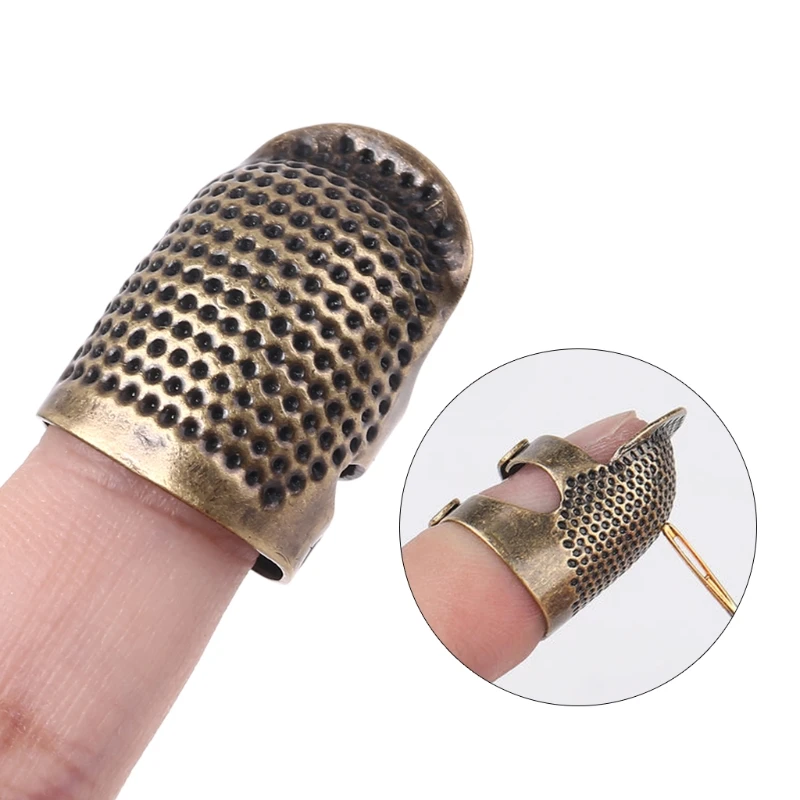 

8pcs/set Finger Thimbles Metal Shield Protector Pin Needles Ring Hand Sewing Quilting DIY Craft Accessories