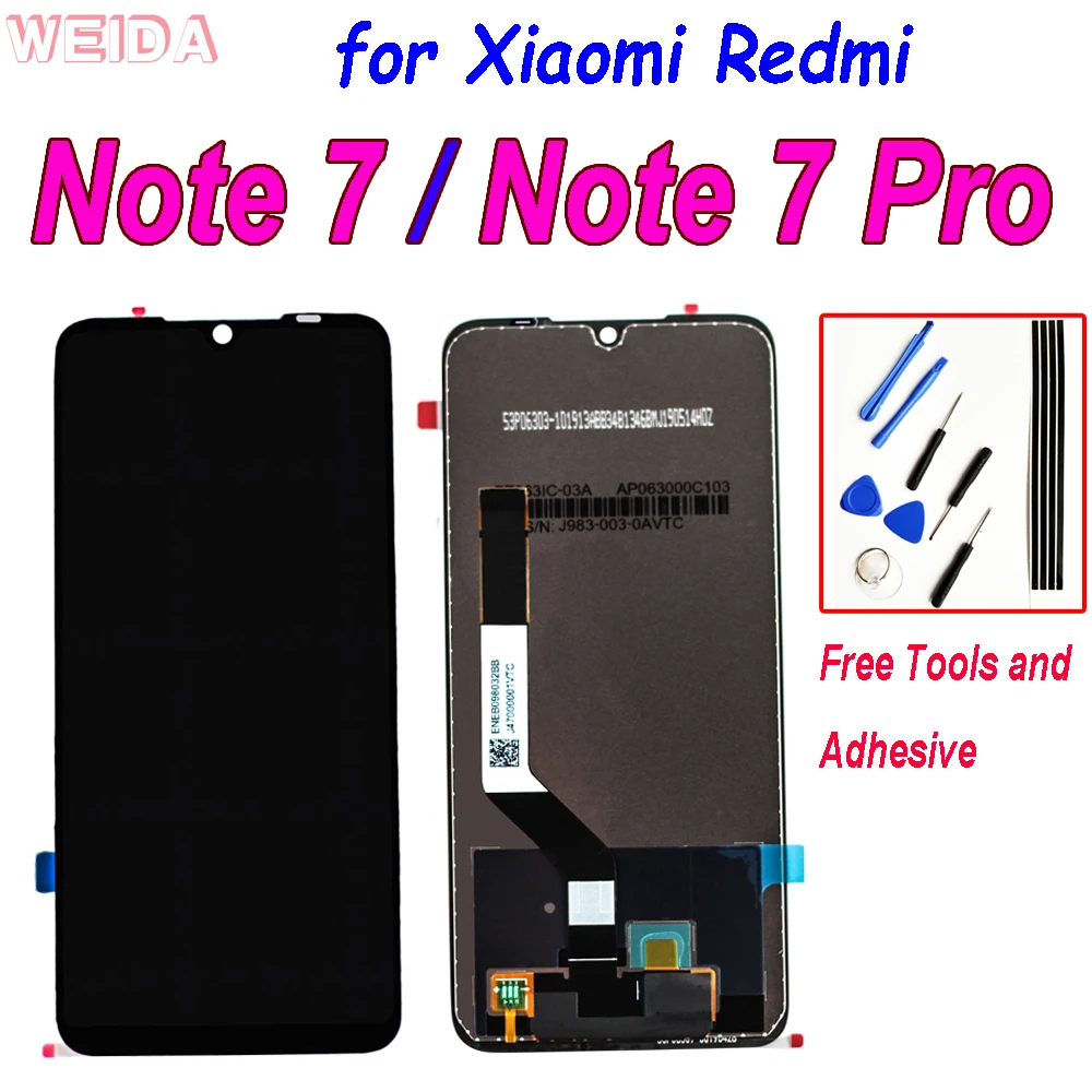 

ЖК-дисплей 6,3 дюйма для Xiaomi Redmi Note 7/Note7/Redmi Note 7 Pro, ЖК-дисплей с сенсорным экраном и дигитайзером в сборе с инструментами для рамки