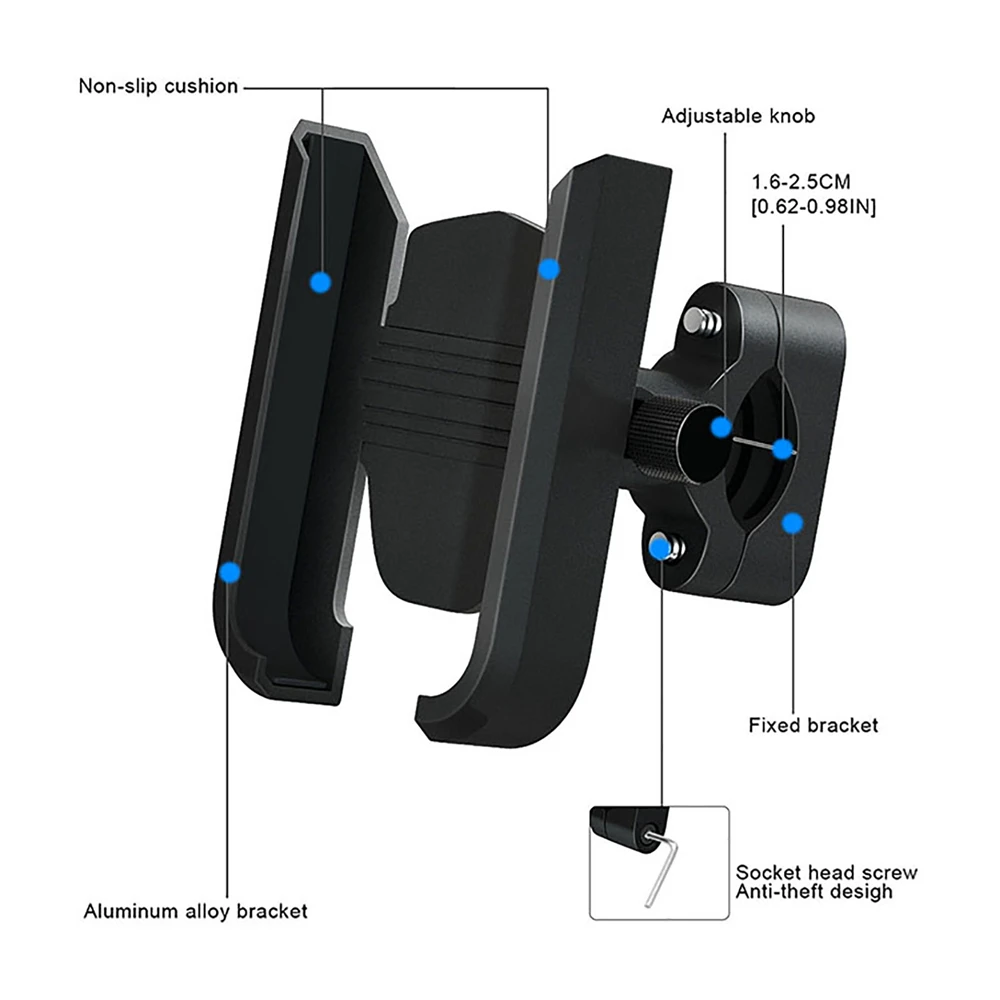 

Metal Phone Holder Shockproof Stand Fixed Navigation Phone Metal Bracket Bicycle Motorcycle Handlebar Mirror Seat Stand