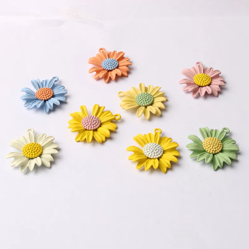 10 шт. Очаровательные Подвески с запекающим лаком хризантемой DIY ювелирные