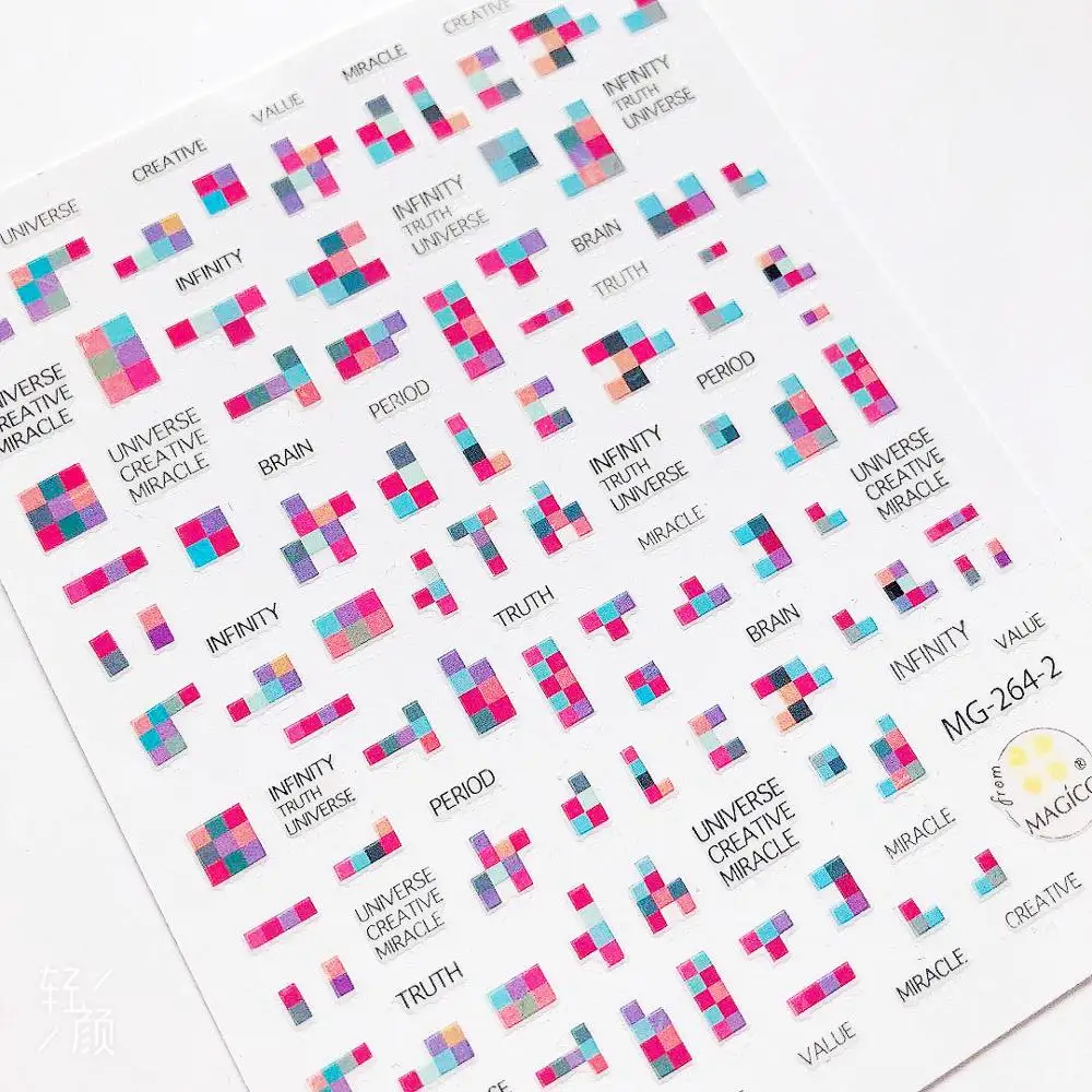 Наклейки для ногтей с рисунком Тетрис|Стикеры и наклейки| |