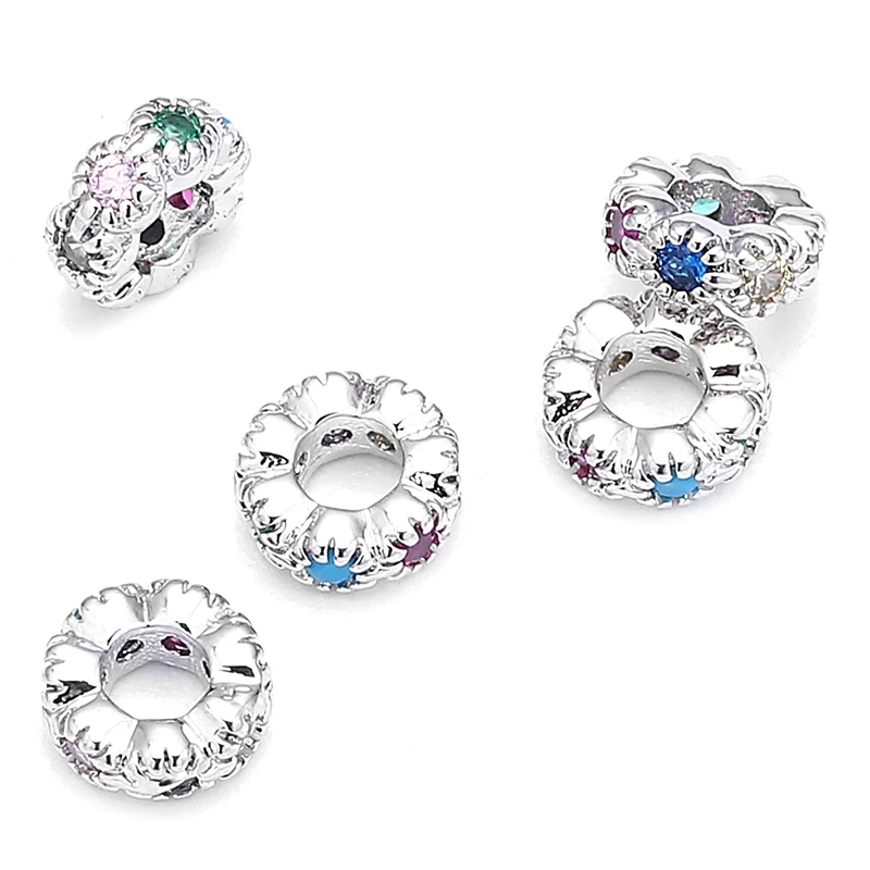 Atreus 5 шт./лот 6 мм Красочные Хрустальные мини бусины из циркона медные круглые с