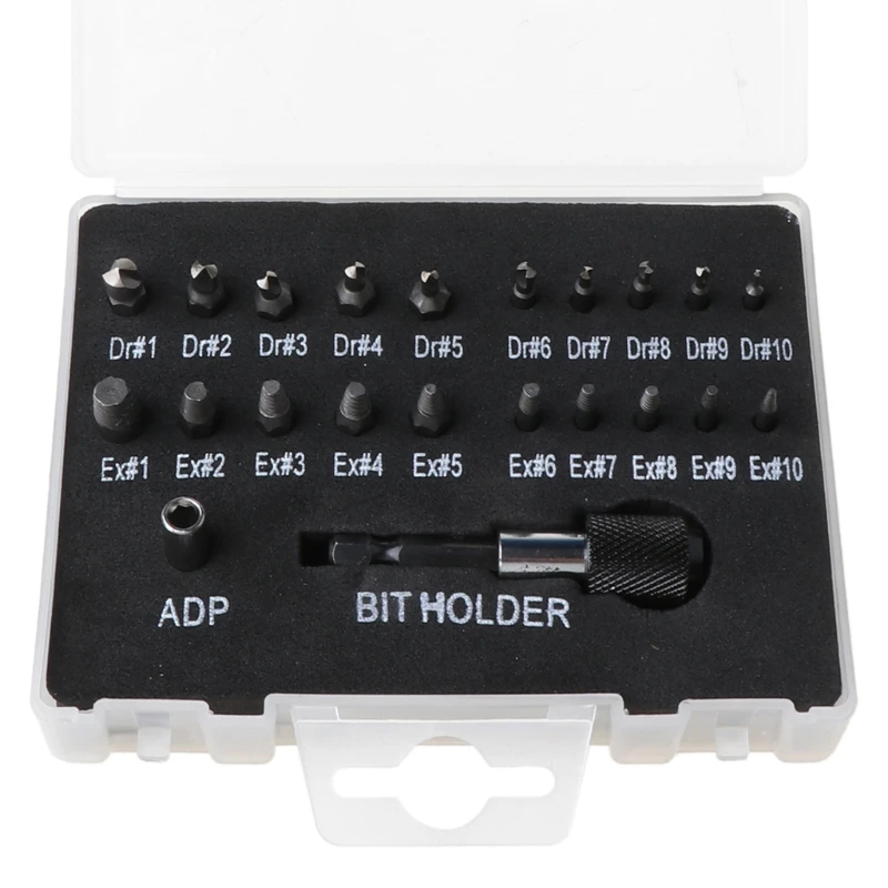 

22Pcs Set Extractor Screwdriver Remover Purpose Tools Disassemble Screws Bolt Stud Slip Teeth Damaged Demolish Stripped