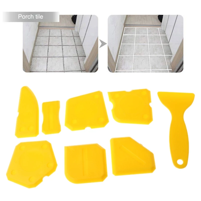

17 Pcs Silicone Sealant Finishing Tool Grout Scraper Remover and Nozzle and