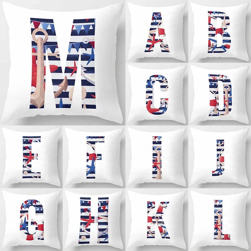 1 шт. полосатого рисунка буквы английского алфавита для подушек полиэфирная