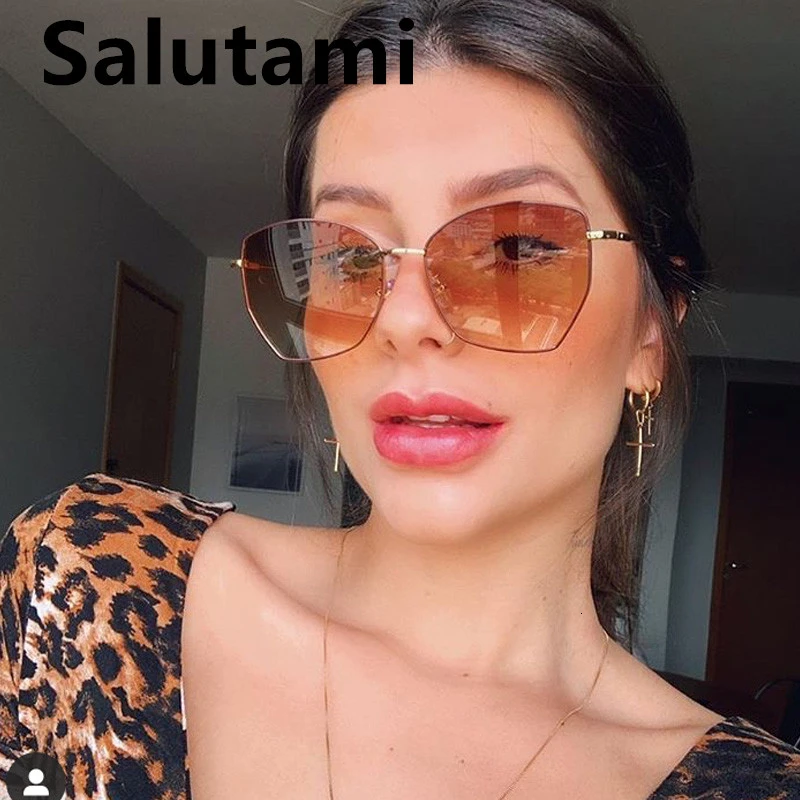 Неправильный многоугольник квадратный сплав кошачий глаз солнцезащитные очки