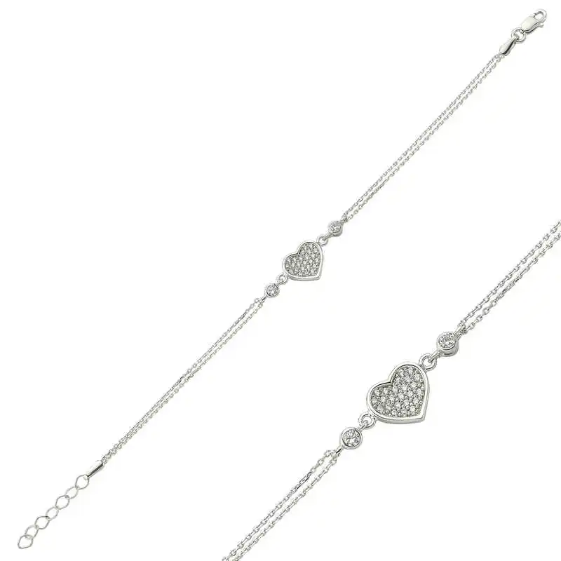 

Серебряный женский браслет Silverlina с сердцем