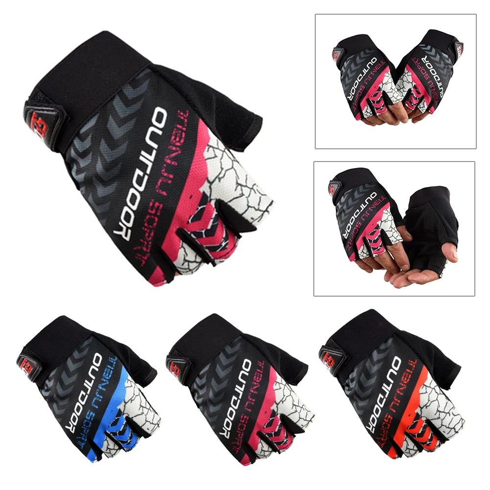 

1 Pair Unisex Outdoor Sports Riding Gloves Non-slip Shock Absorption Half Finger Cycling Motorcycle Gloves Bicycle Accessories