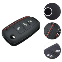 3 buttons silicone car key cover case for golf 4 5 6 7 for passat b5 b6 interior accessories car key case protection