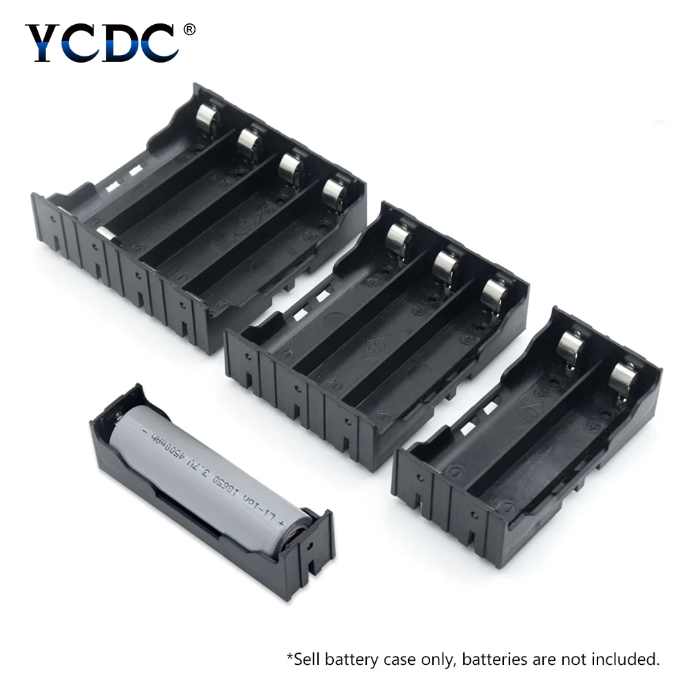 1 2 3 4 Slots 18650 Battery Holder 3.7V Clip Box Case For Rechargeable Li-ion Storage |