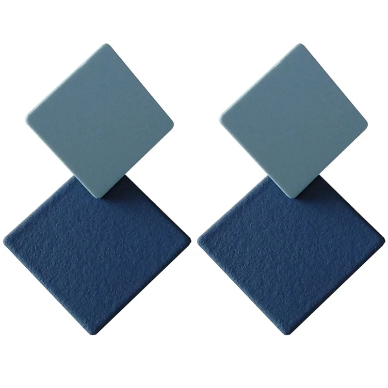 Модные необычные дизайнерские новые Геометрические Квадратные серьги клипсы с