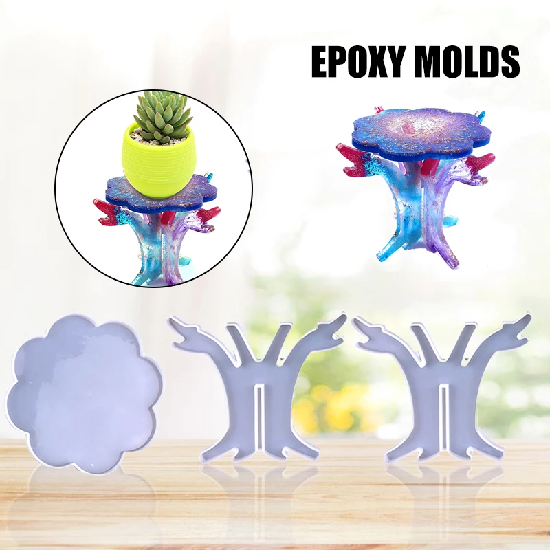 

Силиконовые трафареты в форме цветка, держатели свечей, трафареты для забрасывания эпоксидной смолы, подсвечник «сделай сам» и коробка для ...