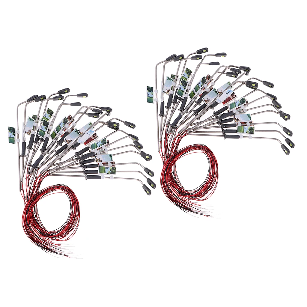 

Set Of 40 White Miniature LED Street Lamps Street Lamp Accessories For Modeling Railway Layout