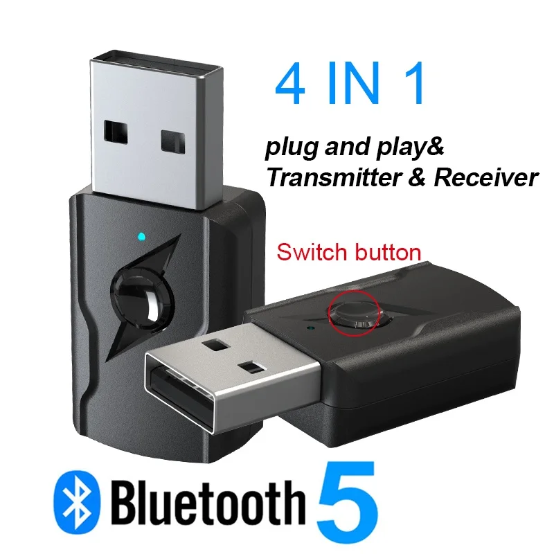 Bluetooth 5 0 Аудио приемник и передатчик USB 3 мм AUX беспроводной музыкальный адаптер