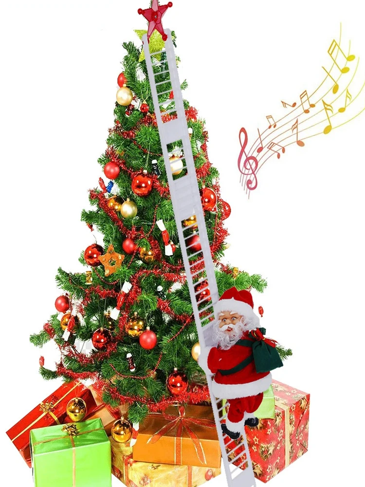 

Электрическая лестница в виде Санта Клауса, фигурка для скалолазания, подъем вверх и вниз, украшение, детские подарки, Рождественское украш...