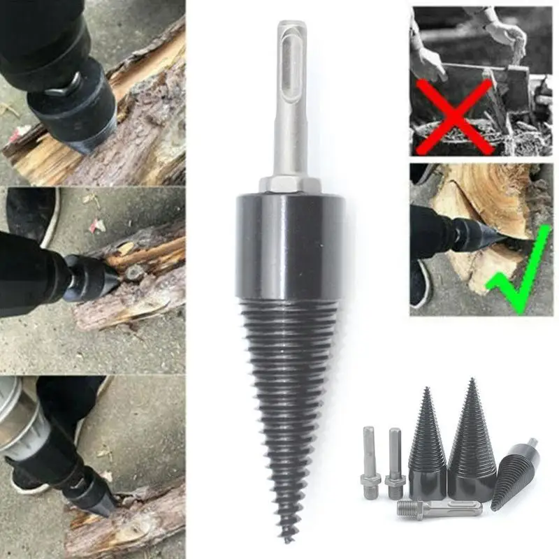 

Wood Splitting Machine Drill Bit Firewood Separator Cone Bit Machine Drill Drilling Woodworking Reamer Tools Wooden Cone K7I1