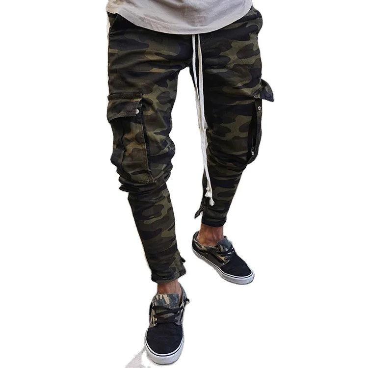

2020 new multi pocket side camouflage jeans Leggings for men