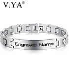 V.YA Новое поступление браслет из нержавеющей стали Регулируемые мужские браслеты с надписью браслет с гравировкой для подарка на день рождения друзей