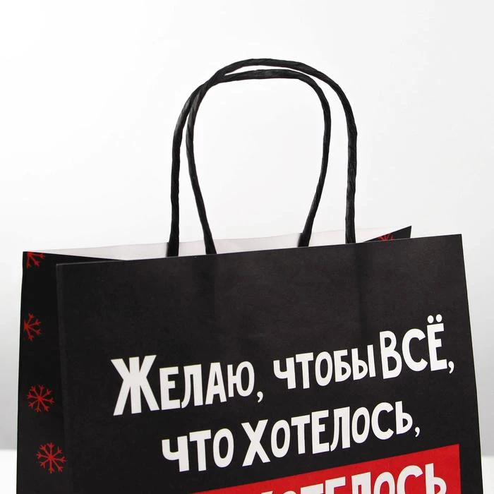 Пакет подарочный Чтобы всё хотелось 22 × 11 см 6249077