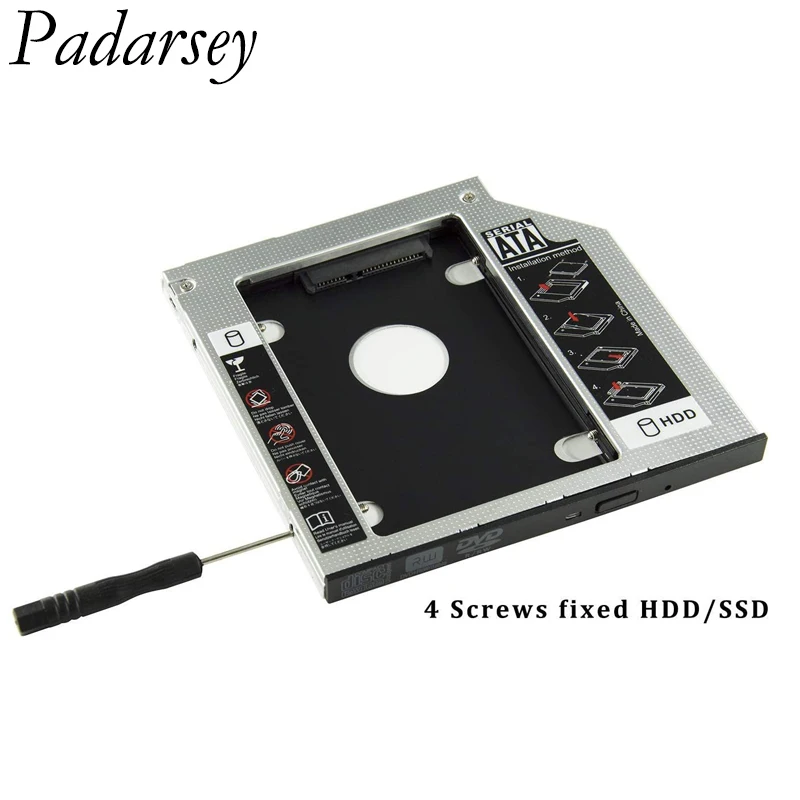 Padarsey 9 5 мм SATA 2-й SSD HDD жесткий диск адаптер лоток для ноутбука DELL HP Lenovo ThinkPad ACER Gateway