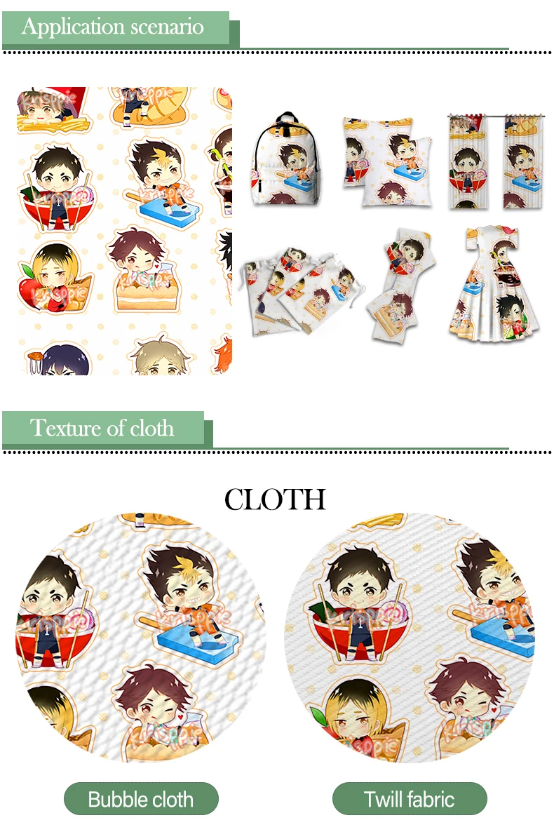 

Polyester Cotton Printed Japan TO THE TOP Haikyuu Cartoon Fabric for Kids Clothes Hometextile Curtain Cushion Cover DIY 50*145CM