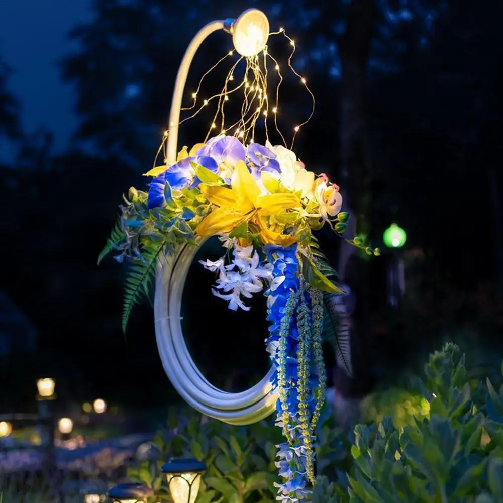 

Creative Garden String Lamp Flower Wreath String Lights Flower With Water Pipe Design Light Garden Decor Landscape Lighting