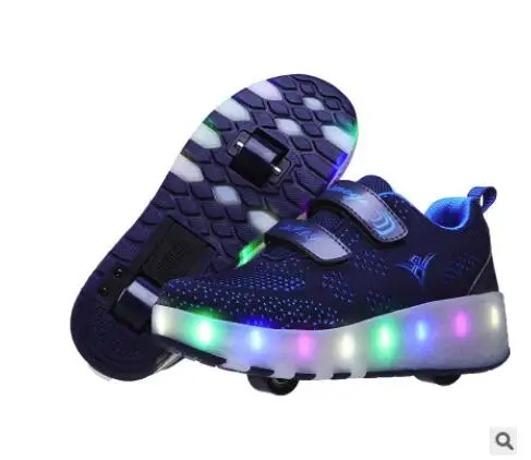 Photo Color 10 Heelys/модная детская обувь для мальчиков с USB, светодиодный светильник, Детские кроссовки с двумя колесами, детские роликовые коньки, светящаяся обувь для девочек - Цвет: Photo Color 10