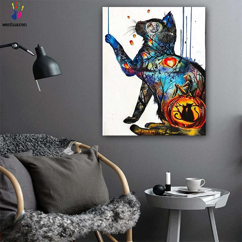 

DIY colorings pictures by numbers with colors Abstract paintings of animals picture drawing painting by numbers framed Home