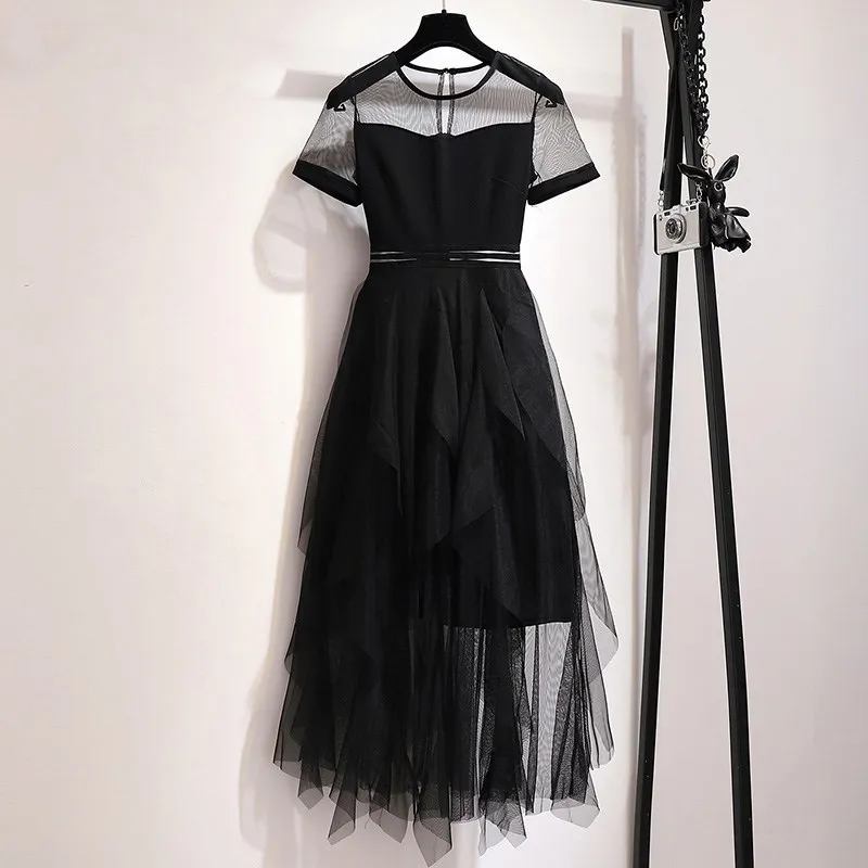 5Xl летнее женское Сетчатое платье больших размеров туника сексуальное