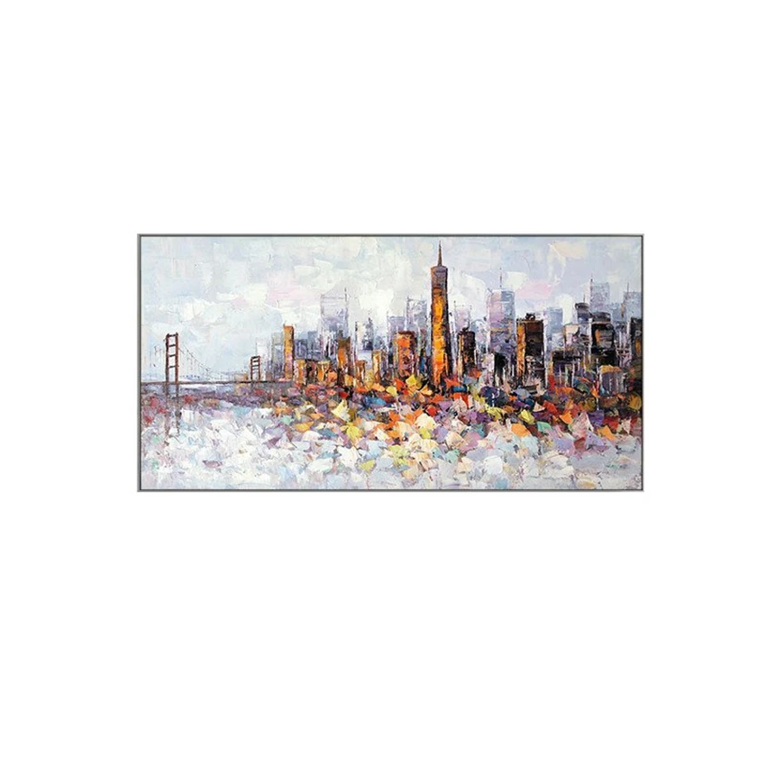 Европейский город строительный пейзаж для дома украшение стен ручная работа