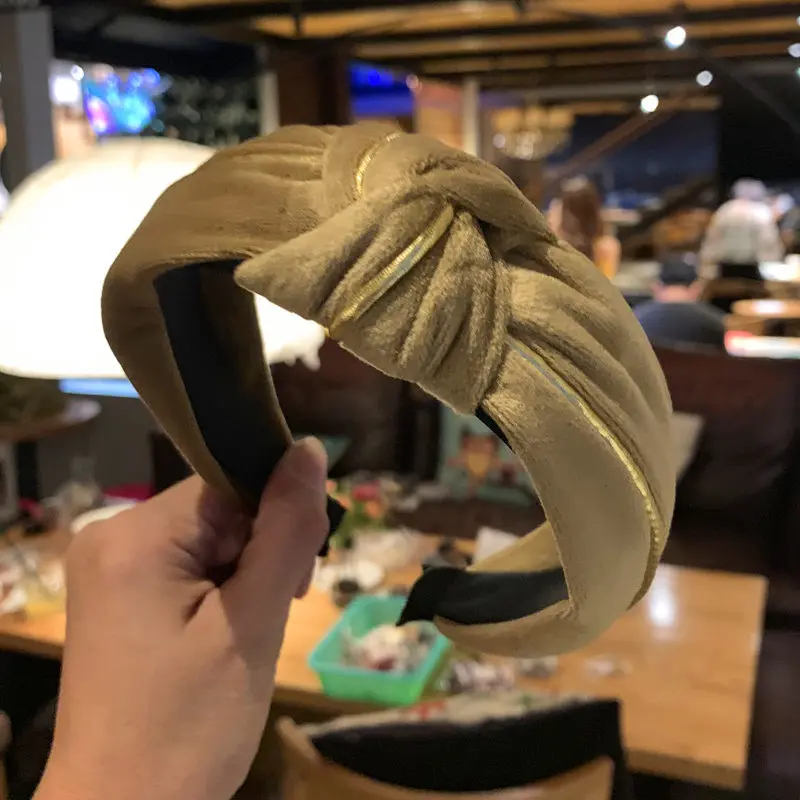 Корейский Зимний новый бархатный тканевый узел посередине повязки для волос