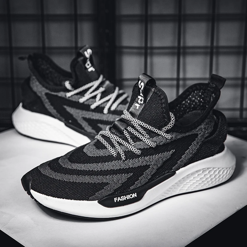 Мужские кроссовки Модная спортивная обувь Черные для бега Уличная Мужская