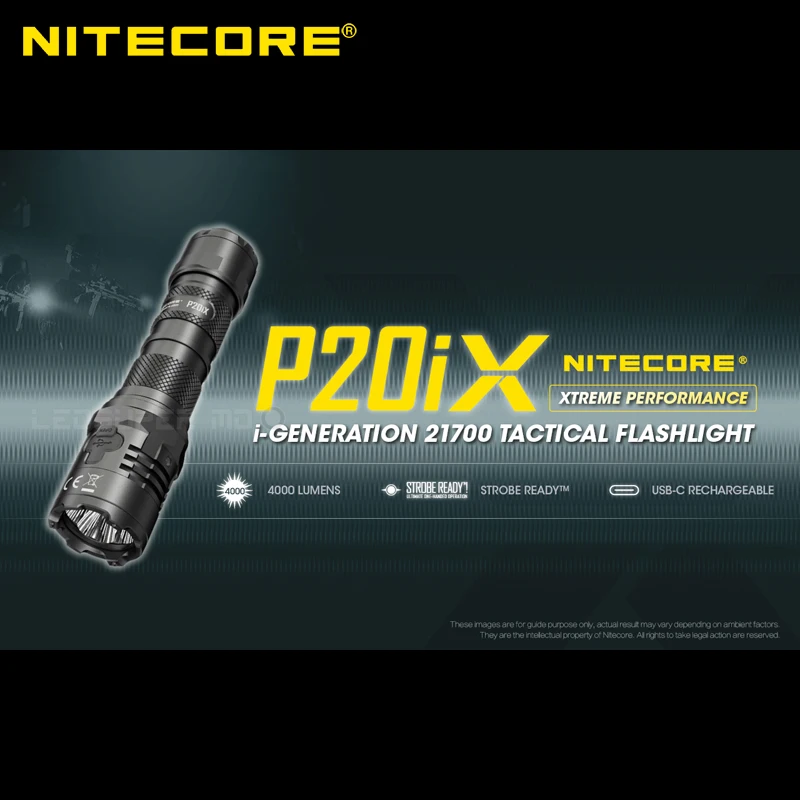 4000 люмен Nitecore P20iX USB C Перезаряжаемые Тактический плавный тусклый фонарь с