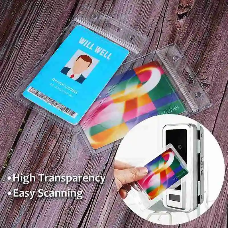 

Transparent Waterproof ID Card Holder Work Factory Brand Rope Student Tag Factory Work Card Student Card Holder Lanyard