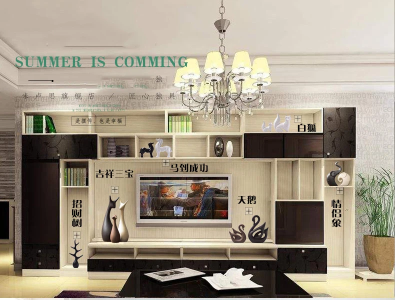 

Simple Modern Ceramic Figurines Livingroom Ornament Home Furnishing Decoration Crafts Office Coffee Accessories Wedding Gift