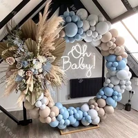 162pcslot retro blue balloons arch garland kit coffee grey balloons baby shower wedding birthday party centerpiece decoration