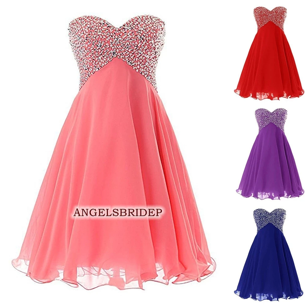 

ANGELSBRIDEP Short Homecoming Dresses Sweetheart Beading Vestidos De Festa Junior Graduation Formal Party Gowns