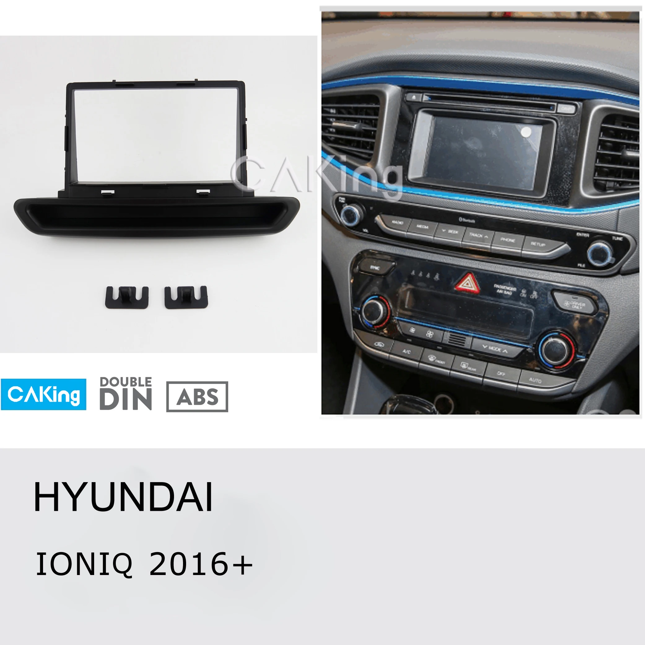Двойная Din Автомобильная фасция Радио панель для HYUNDAI IONIQ 2016 + аудио Рамка комплект