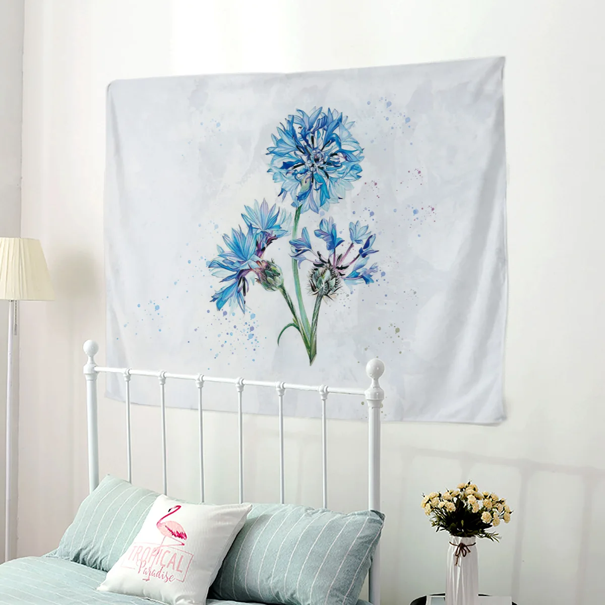 Водная Цветовая стильная Голубая Гортензия гобелен настенный Декор стены
