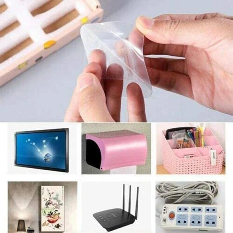 

20 Sets of Non-Marking Hooks Snap Buttons Punch-Free Double-Sided Stickers