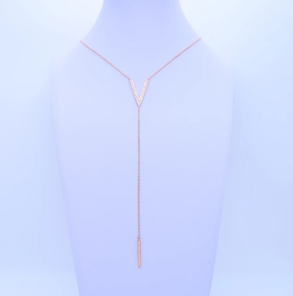 2121 Новое Модное Длинное Ожерелье V charm lariat OL дамское летнее офисное ювелирное