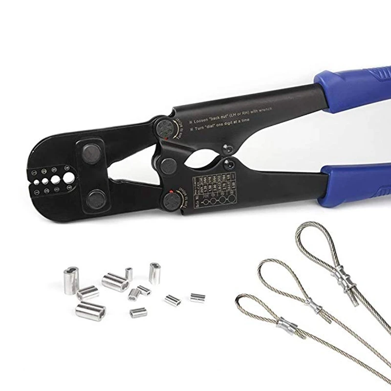 Wire Rope Crimping Tool for Aluminum Oval Sleeves Stop Crimp Ferrules Loop Sleeve From 1/16 Inch to 1/8 | Инструменты