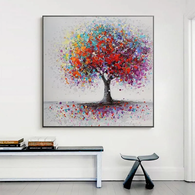 

Abstract Trees Landscape Oil Paintings Print On Canvas Colorful Pop Art Canvas Prints Wall Pictures For Living Room Cuadros