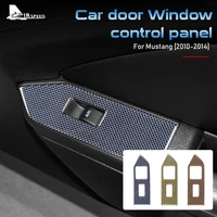 carbon fiber car door window control switch panel sticker for ford mustang 2010 2011 2012 2013 2014 accessories interior trim