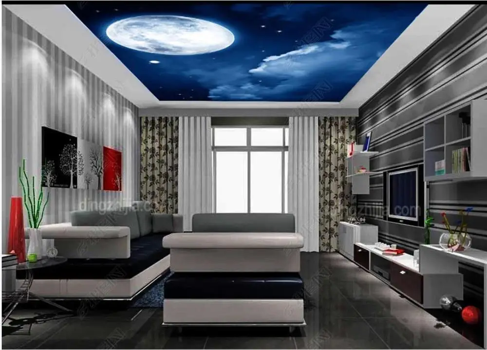 Custom photo wallpapers 3d ceiling murals wallpaper for walls 3 d Moon night blank cloud zenith mural wall paper home decor |