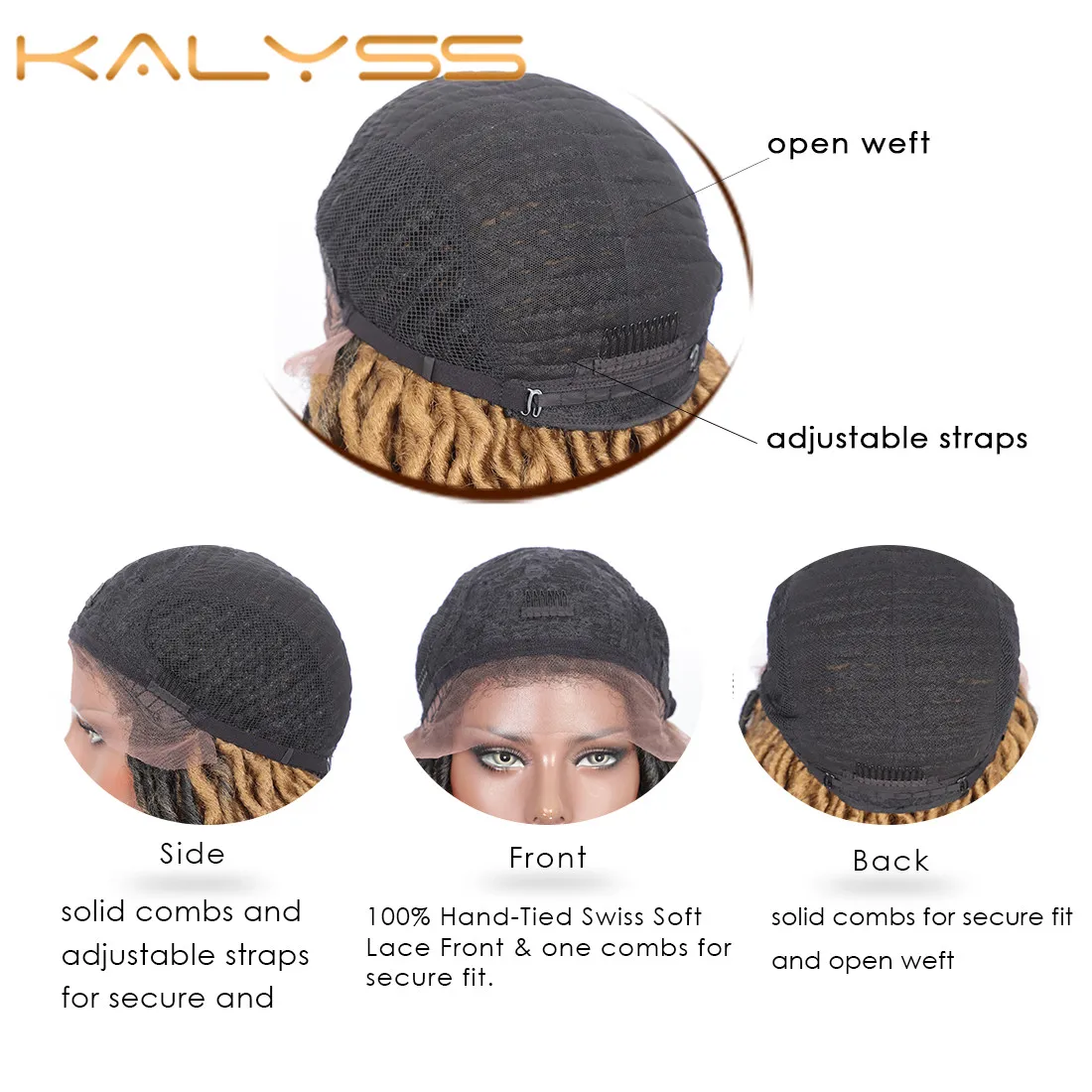 

Kalyss 22 Inches Synthetic Jumbo Braids Wig with Curly Loose Ends Goddess Lace Front Wig Black Synthetic Wavy Braiding Wigs